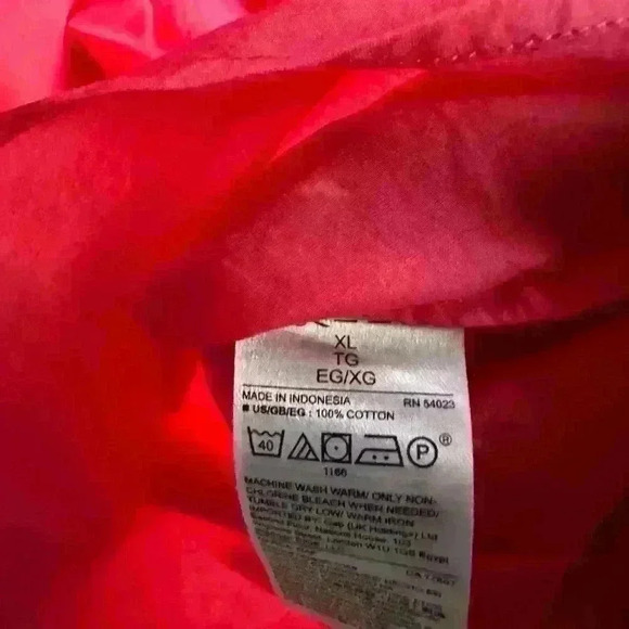 GAP Hot Pink Oversized Short Sleeve Button Up Top XL - Picture 3 of 3